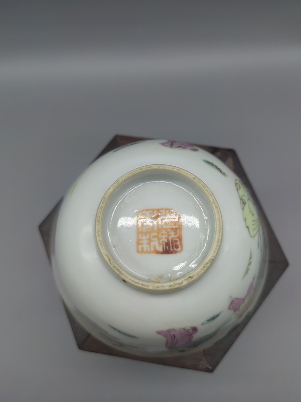 古玩陶瓷光緒細(xì)路粉彩茶碗拍賣，當(dāng)前價(jià)格4888元