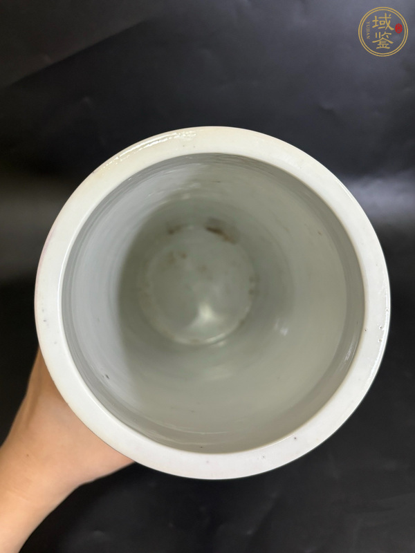古玩陶瓷油粉彩東坡愛硯圖帽筒真品鑒賞圖
