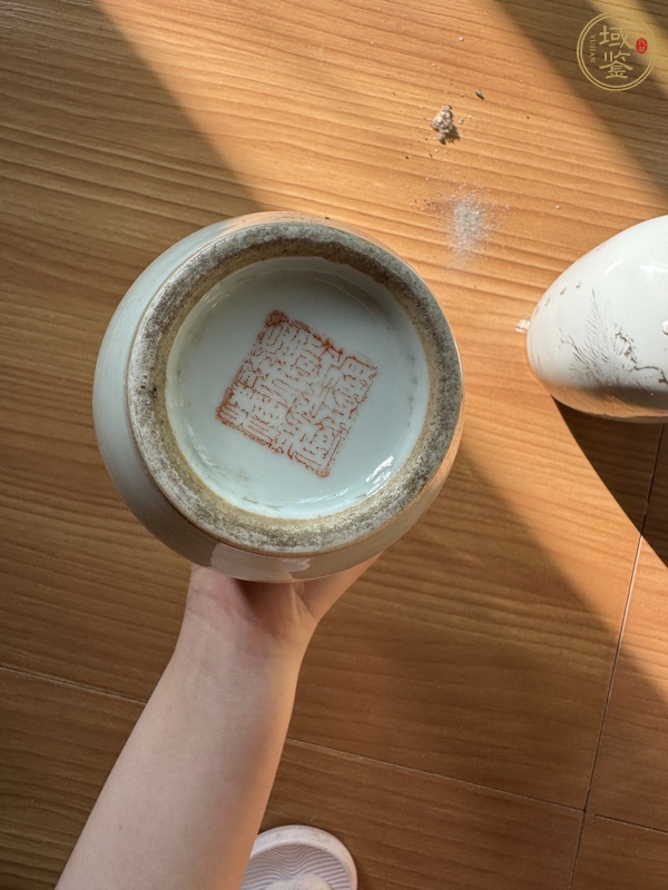 古玩陶瓷金彩詩(shī)文瓶真品鑒賞圖