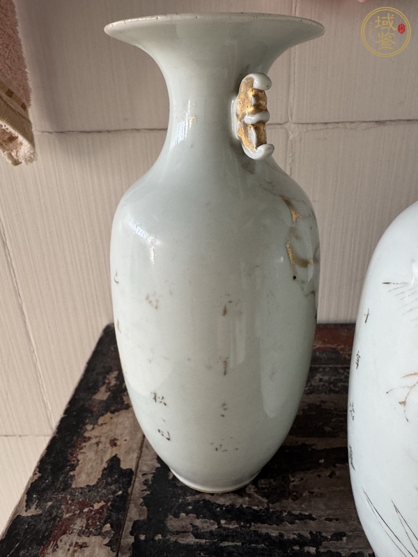 古玩陶瓷金彩詩(shī)文瓶真品鑒賞圖