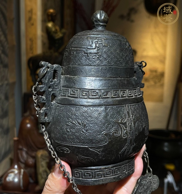 古玩銅器提梁壺真品鑒賞圖