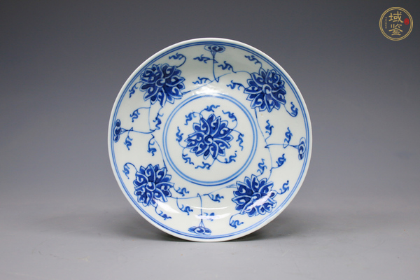 古玩清光緒·青花纏枝寶相花卉紋盤真品鑒賞圖