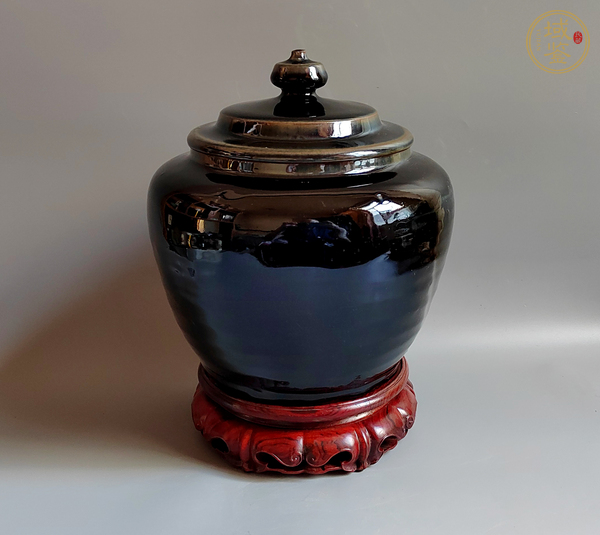 古玩陶瓷黑釉蓋罐真品鑒賞圖