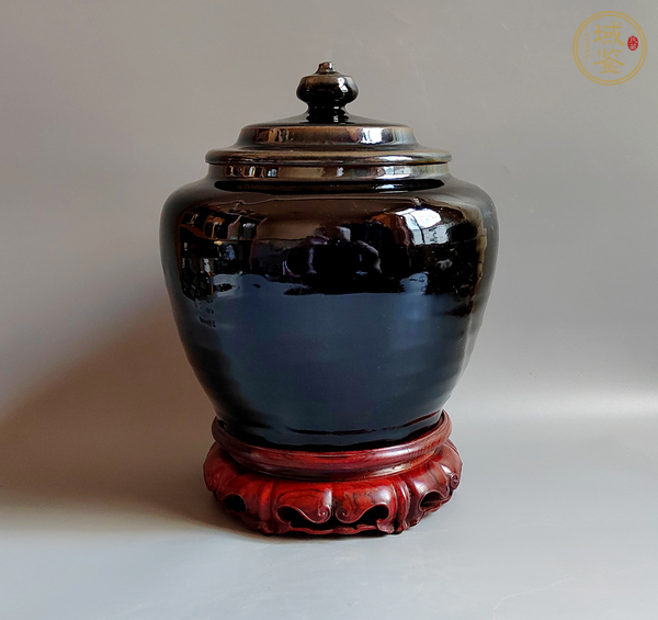 古玩陶瓷黑釉蓋罐真品鑒賞圖