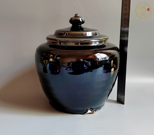 古玩陶瓷黑釉蓋罐真品鑒賞圖