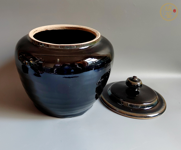 古玩陶瓷黑釉蓋罐真品鑒賞圖