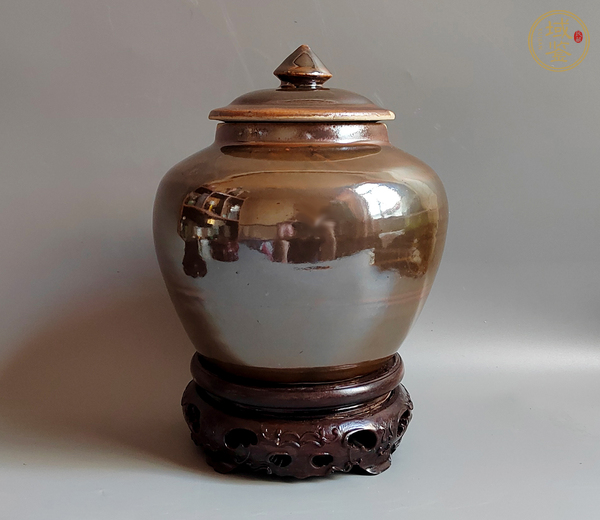 古玩陶瓷紫金釉蓋罐真品鑒賞圖