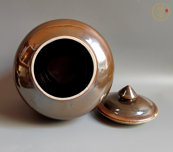 古玩陶瓷紫金釉蓋罐真品鑒賞圖