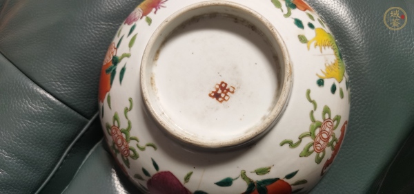 古玩陶瓷粉彩三多碗真品鑒賞圖