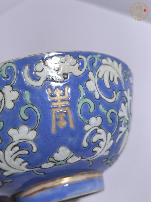 古玩陶瓷福壽紋粉彩碗真品鑒賞圖