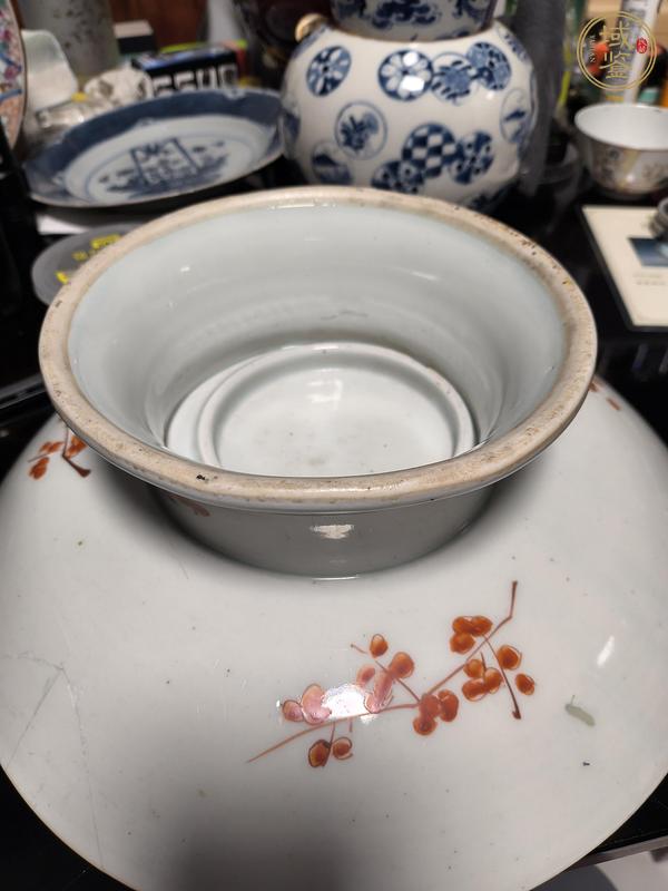 古玩陶瓷民國粉彩供盤真品鑒賞圖