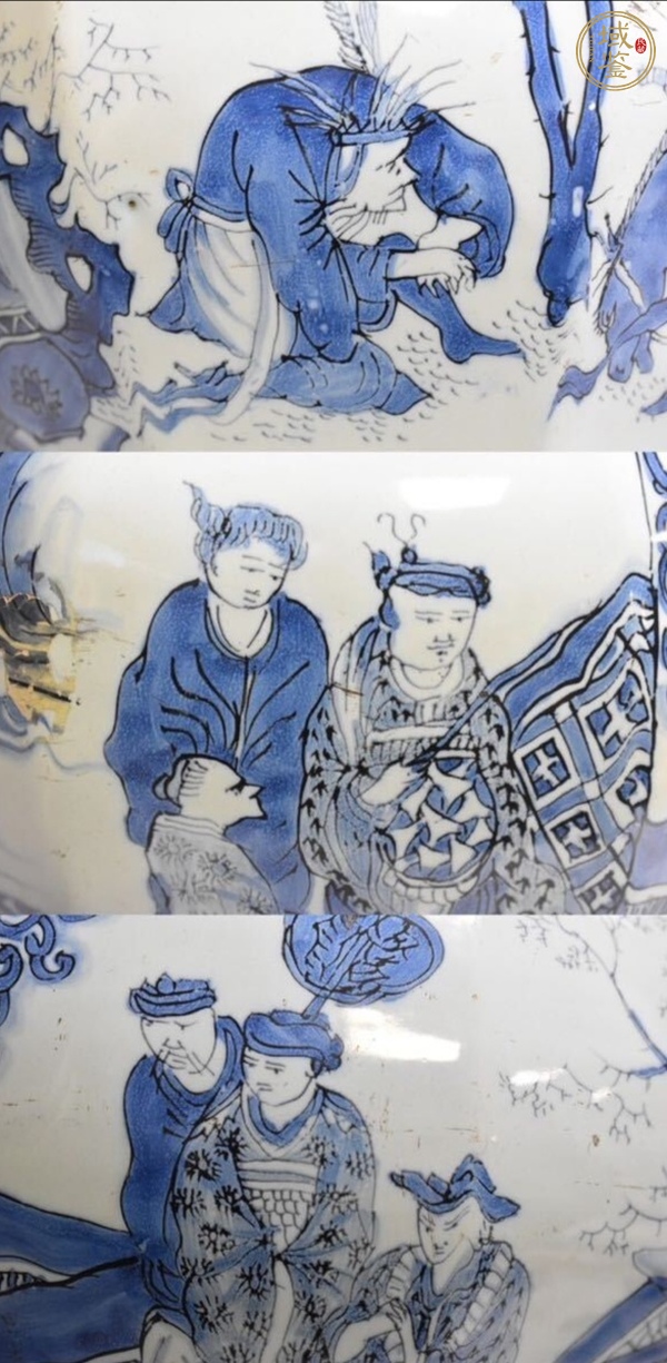 古玩陶瓷日本仿 崇禎風(fēng)格人物紋八方罐真品鑒賞圖