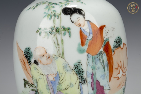 古玩陶瓷民國·粉彩麻姑獻(xiàn)壽紋撇口瓶真品鑒賞圖