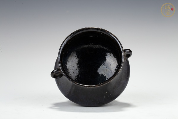 古玩陶瓷清晚·窯變釉雙耳爐真品鑒賞圖