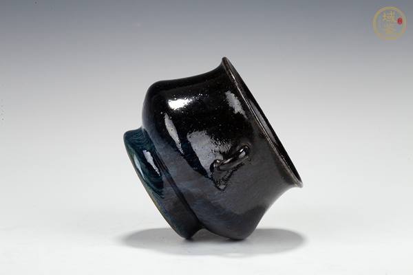 古玩陶瓷清晚·窯變釉雙耳爐真品鑒賞圖
