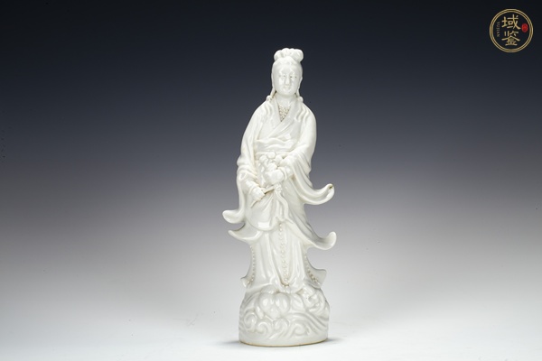 古玩陶瓷民國·白釉觀音立像真品鑒賞圖