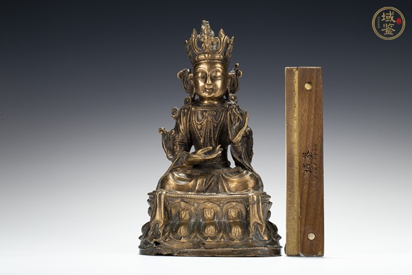 古玩銅器明代·銅地藏王菩薩造像真品鑒賞圖