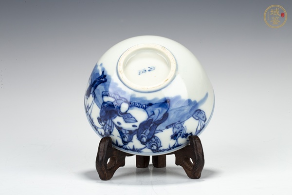 古玩陶瓷清晚·青花竹林七賢紋碗真品鑒賞圖