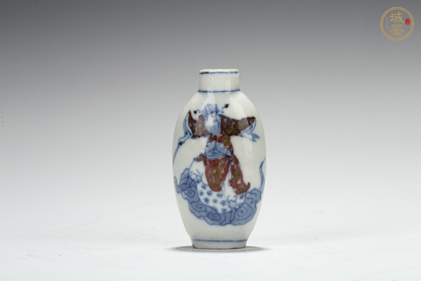 古玩清晚·青花釉里紅人物紋鼻煙壺真品鑒賞圖