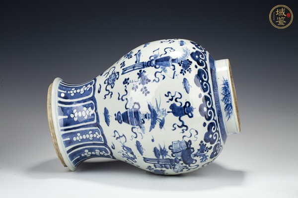 古玩陶瓷清晚·青花博古清供八寶紋將軍罐真品鑒賞圖