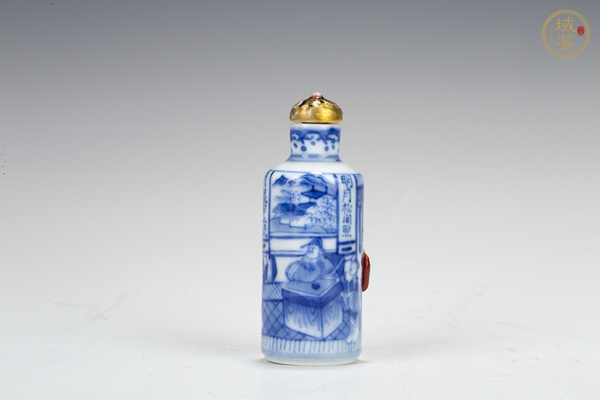 古玩清晚·青花人物故事紋鼻煙壺真品鑒賞圖