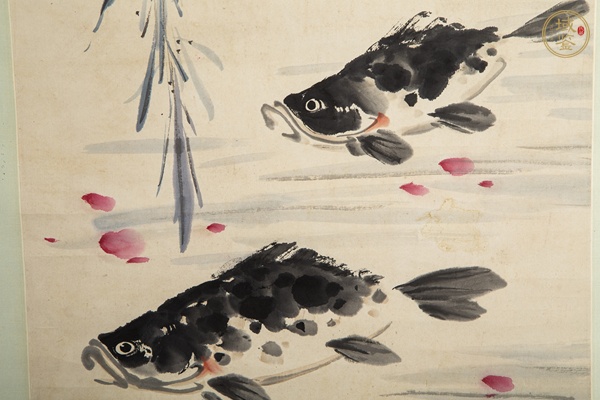 古玩字畫當代·吳青霞 桃花鱖魚肥鏡片真品鑒賞圖