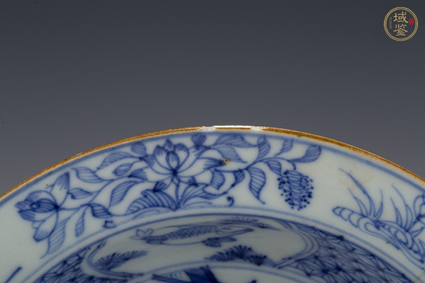 古玩陶瓷清康熙·青花西廂記草橋驚夢(mèng)圖折沿盤真品鑒賞圖
