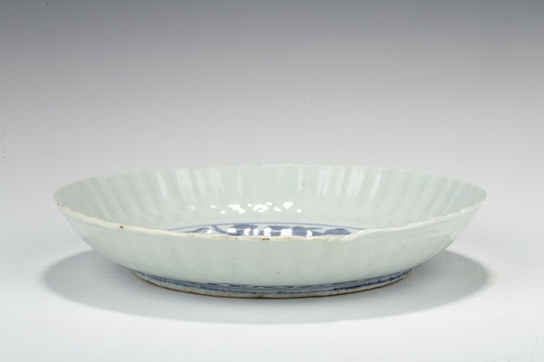 古玩陶瓷明晚·青花花鳥紋花口盤拍賣，當前價格6800元