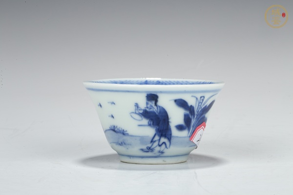 古玩陶瓷清康熙·青花人物紋杯真品鑒賞圖