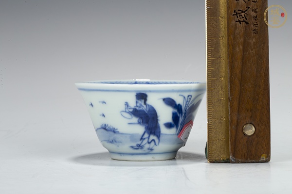 古玩陶瓷清康熙·青花人物紋杯真品鑒賞圖