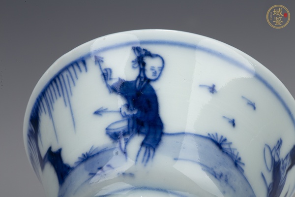 古玩陶瓷清康熙·青花人物紋杯真品鑒賞圖