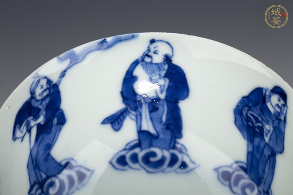 古玩陶瓷清光緒·青花八仙人物紋蓋碗真品鑒賞圖