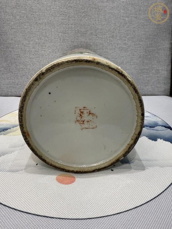古玩陶瓷淺絳彩花鳥紋帽筒真品鑒賞圖