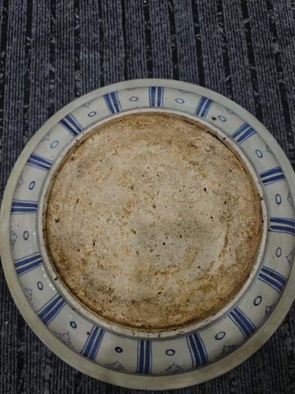 古玩陶瓷青花魚藻紋盤拍賣，當前價格32000元