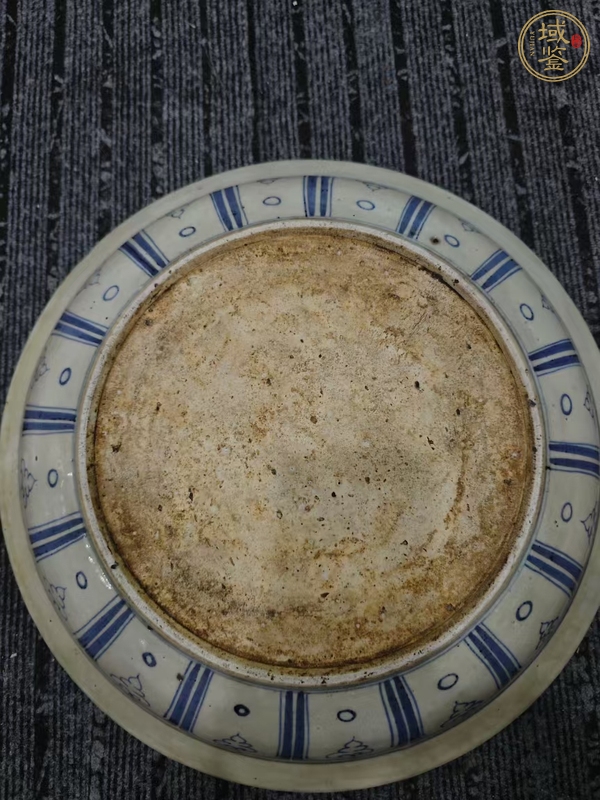 古玩陶瓷青花魚藻紋盤真品鑒賞圖