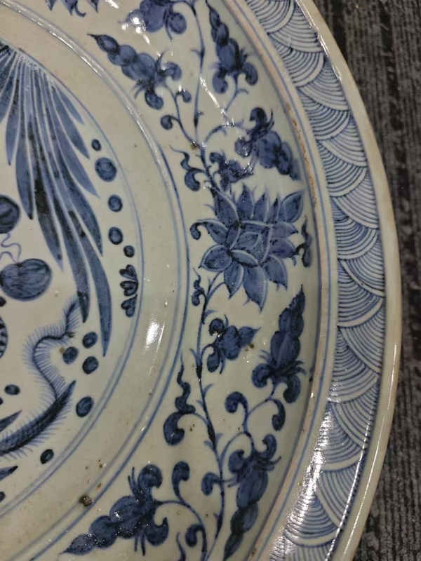 古玩陶瓷青花魚藻紋盤拍賣，當前價格32000元
