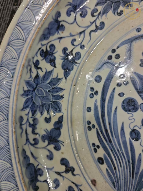 古玩陶瓷青花魚藻紋盤真品鑒賞圖