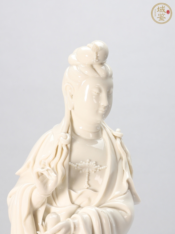 古玩陶瓷80～90年代德化窯寶瓶觀音塑像真品鑒賞圖