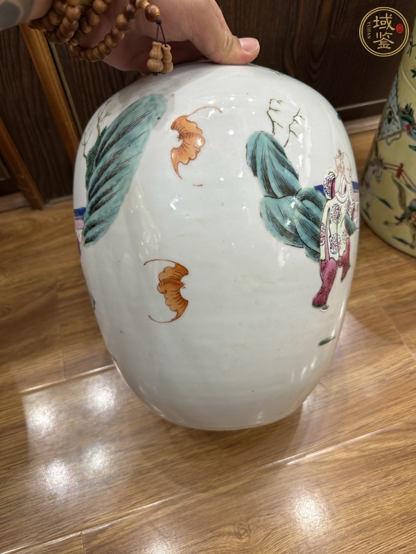 古玩陶瓷粉彩人物故事紋冬瓜罐真品鑒賞圖
