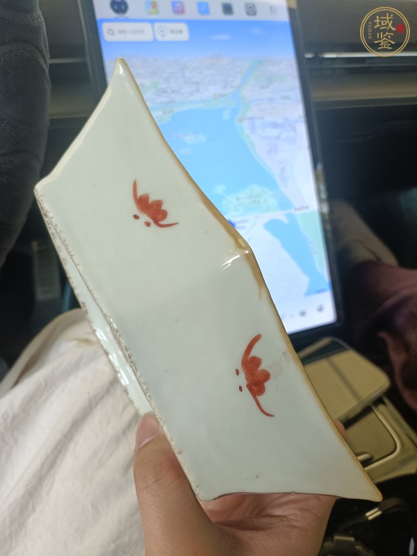 古玩陶瓷粉彩福壽紋蝠形盤真品鑒賞圖