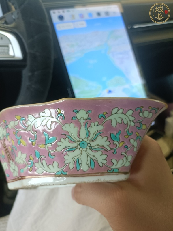 古玩陶瓷粉彩福壽紋蝠形盤真品鑒賞圖