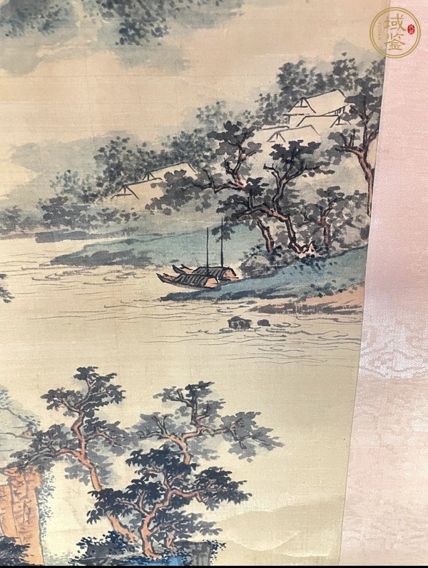 古玩字畫吳石漁青綠山水立軸真品鑒賞圖