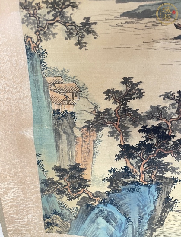 古玩字畫吳石漁青綠山水立軸真品鑒賞圖