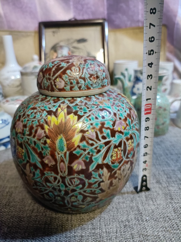 古玩陶瓷民國(guó)粉彩花卉紋蓋罐拍賣，當(dāng)前價(jià)格2888元