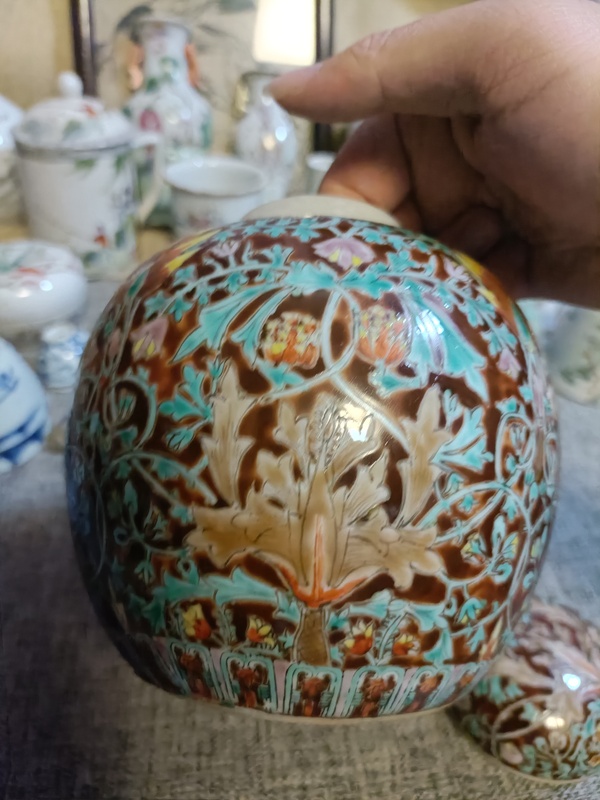 古玩陶瓷民國粉彩花卉紋蓋罐拍賣,當前價格2888元