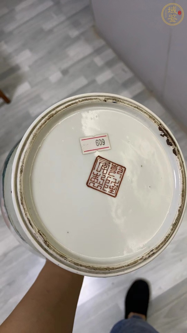 古玩陶瓷粉彩人物故事觀音瓶真品鑒賞圖