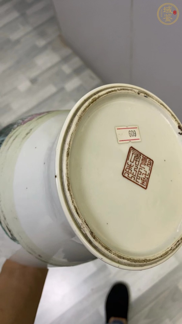 古玩陶瓷粉彩人物故事觀音瓶真品鑒賞圖