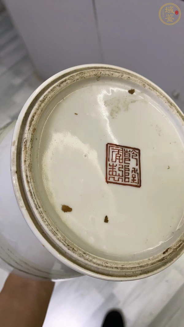 古玩陶瓷粉彩人物故事觀音瓶真品鑒賞圖