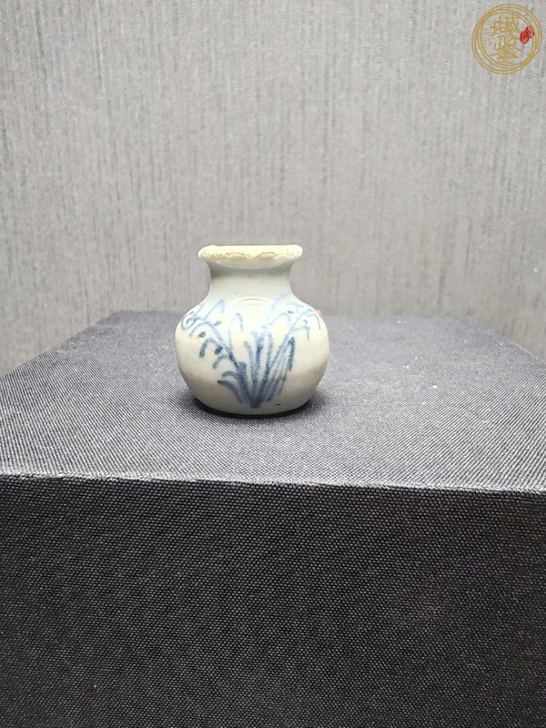 古玩晚明青花小石榴尊真品鑒賞圖