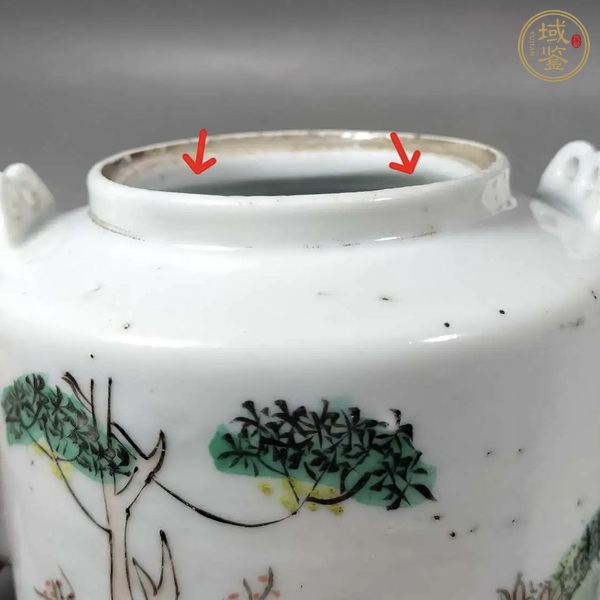 古玩陶瓷油粉彩人物故事紋茶壺真品鑒賞圖